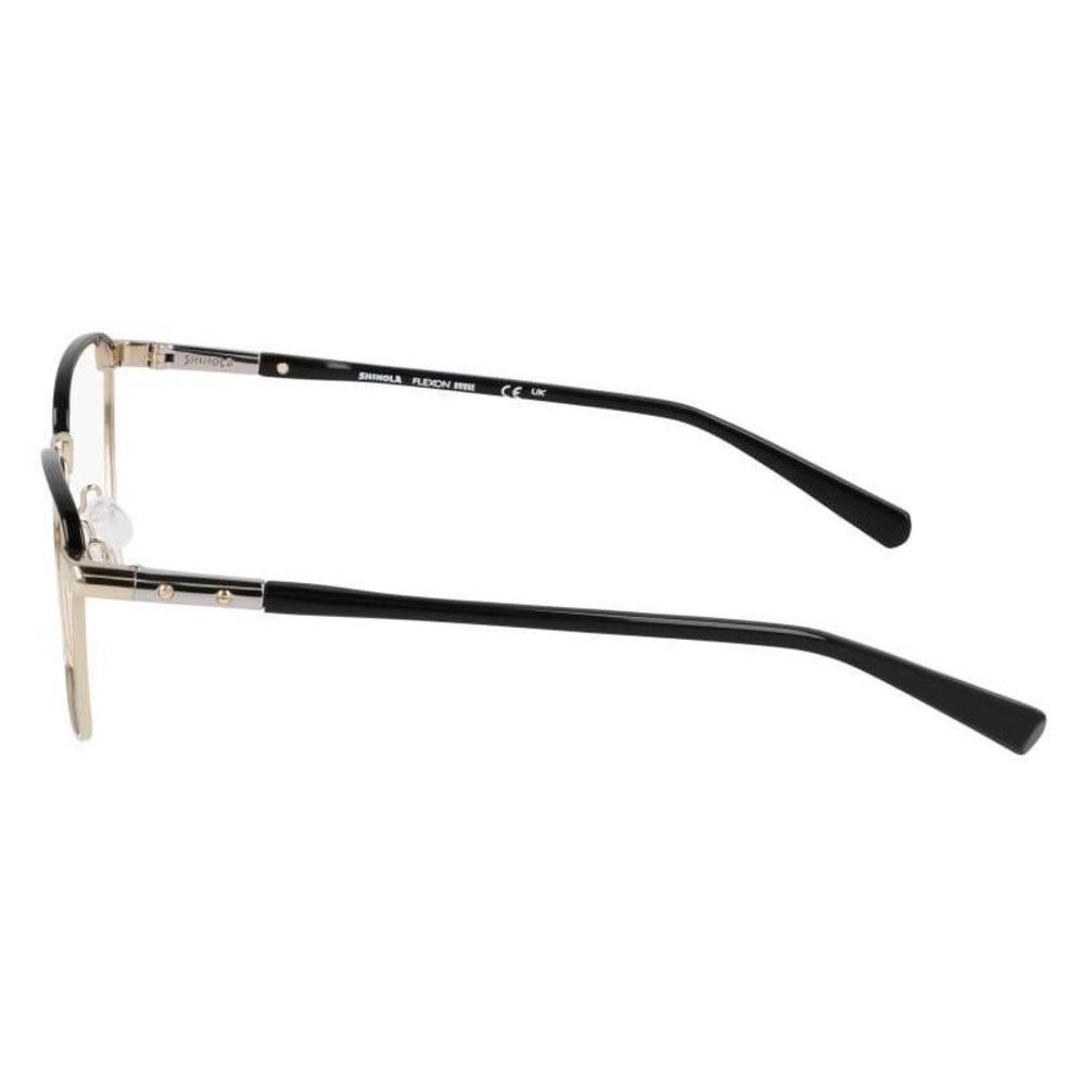 New SHINOLA by Flexon SH-23001 719 Shiny Gold & Black Eyeglasses 52/20/145 - Picture 3 of 4
